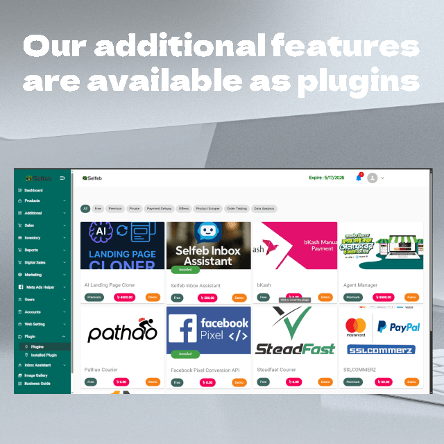 Plugin System (Courier, Payment, etc)